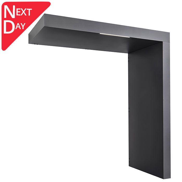 BS200 Aluminium Rect. Canopy 200x90cm with Side Panel plus NEW Strip-light LED light - Anthracite Grey - next day delivery