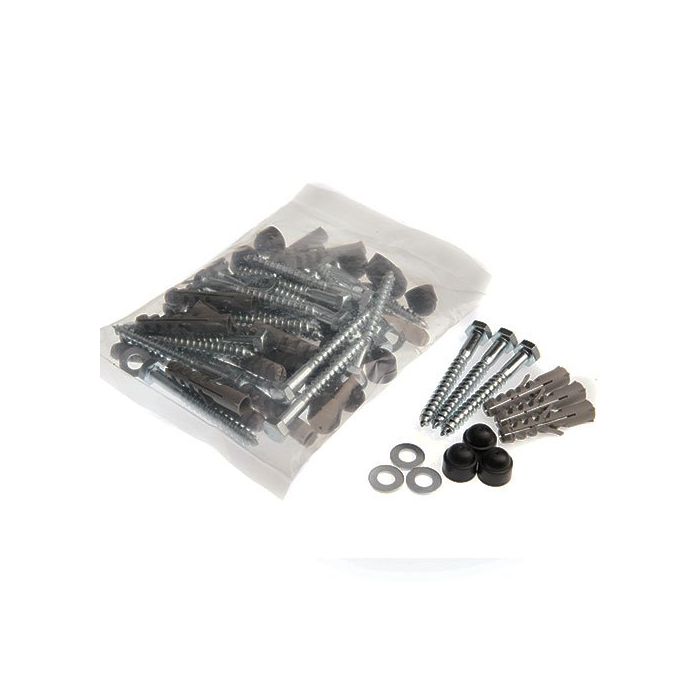 Cast Iron Downpipe Fixing Pack - contains 20 of 75mm coach screws, industrial raw plugs and washers