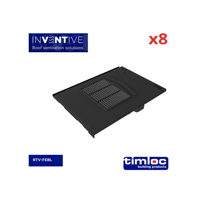 Flat Edge Tile Vent Black - pack of 8