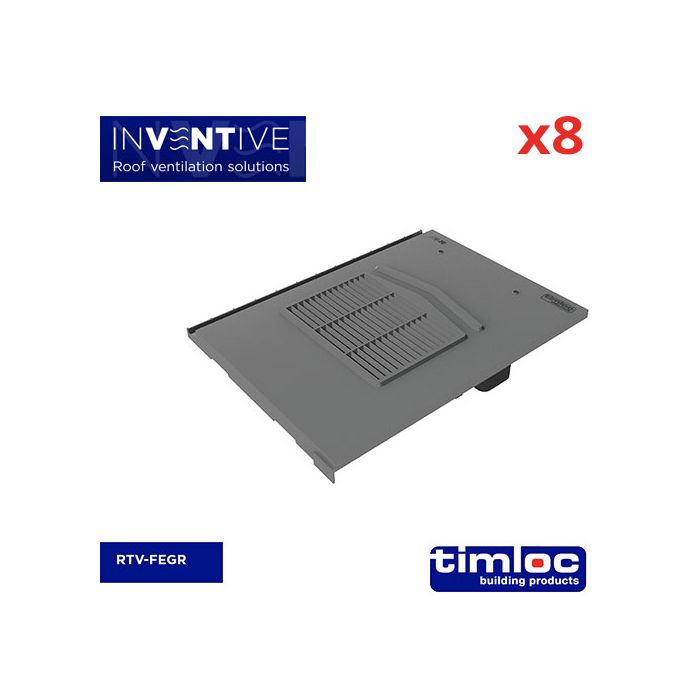 Flat Edge Tile Vent Grey - pack of 8