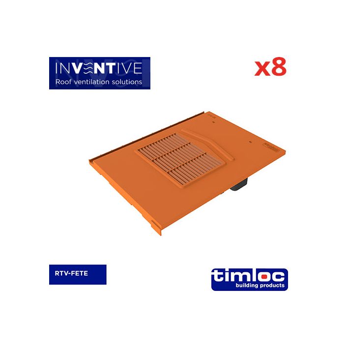 Flat Edge Tile Vent Terracotta - pack of 8