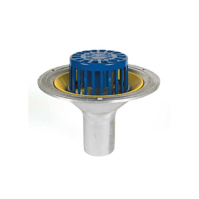 Harmer AV200 Aluminium Dome Grate Flat Roof Outlet with Vertical 50mm (2") Spigot