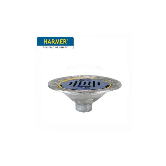 Harmer AV200T-F Aluminium Flat Grate Flat Roof Outlet with Vertical 2"BSPT Thread