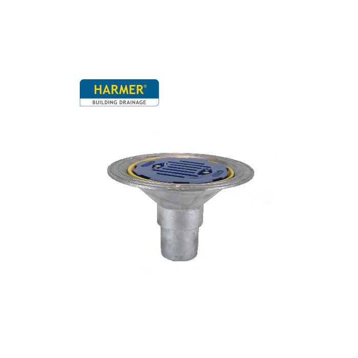 Harmer AV300 Aluminium flat Grate Flat Roof Outlet with Vertical 75mm (3") Spigot