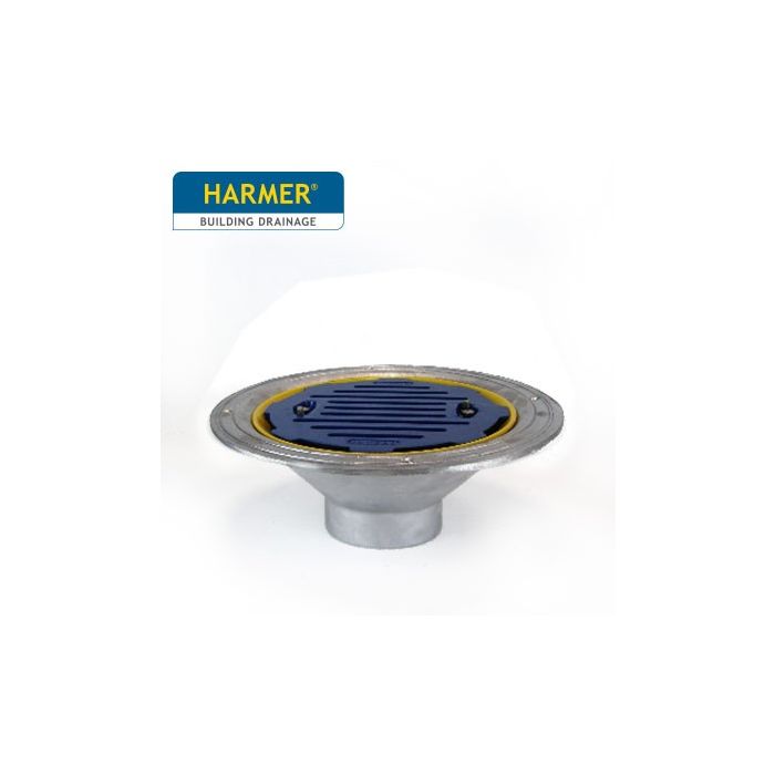 Harmer AV400T Aluminium flat Grate Flat Roof Outlet with Vertical 4"BSPT Thread