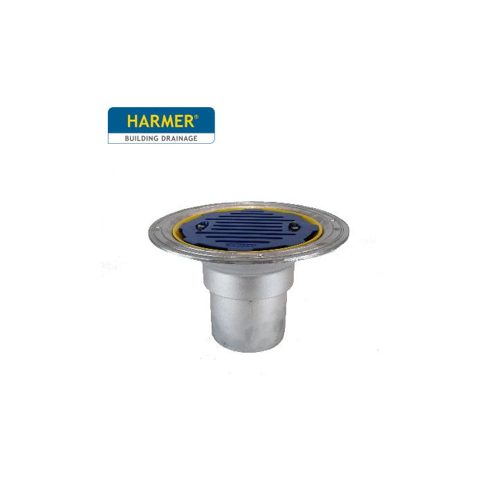 Harmer AV600 Aluminium flat Grate Flat Roof Outlet with Vertical 160mm (6") Spigot