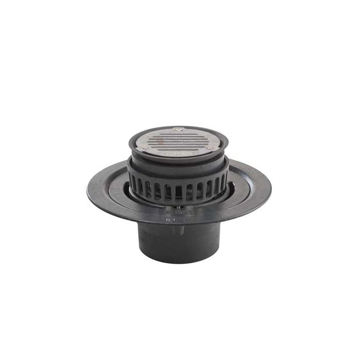 Harmer C400LT/ECD - Large Sump 4"BSP Thread Cast Iron Vertical Outlet, Extension Piece & Adjustable Flat Grate