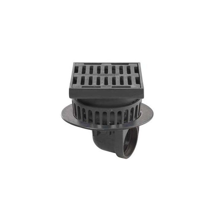 Harmer C490T/ESD - 4"BSP Thread Cast Iron 90deg Outlet, Extension Piece & Adjustable Square Grate