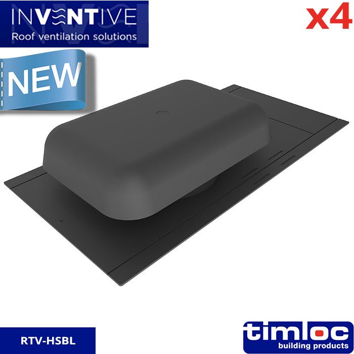 Hooded Slate Vent Black - pack of 4