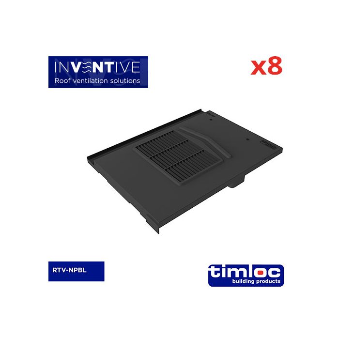 Non-Profile Tile Vent Black - pack of 8