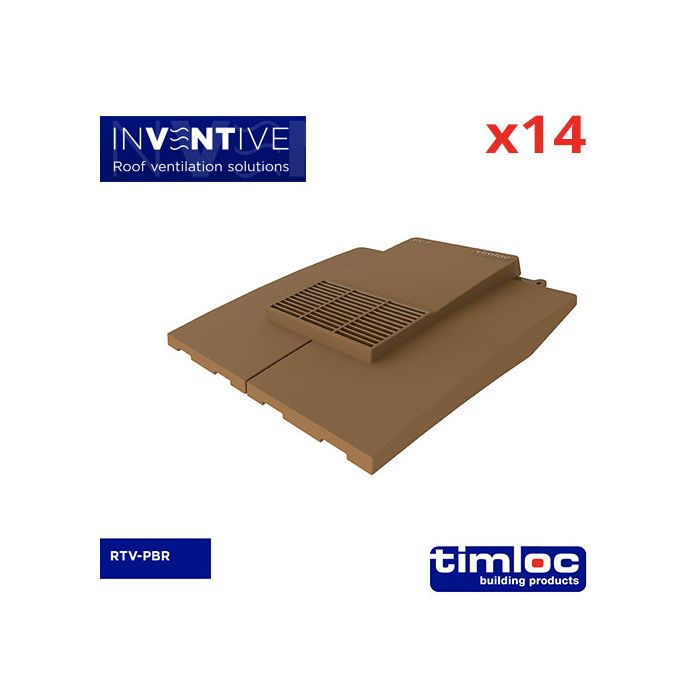 Plain Tile Vent Brown - pack of 14