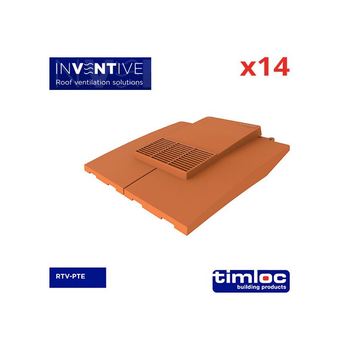 Plain Tile Vent Terracotta - pack of 14