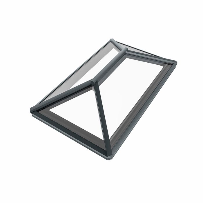 Rainclear roof lantern to suit finished external kerb size 2500 x 1500mm - 9910 Satin White internal &  7016M Anthracite Grey external frame with soft tone neutral double glazed glass