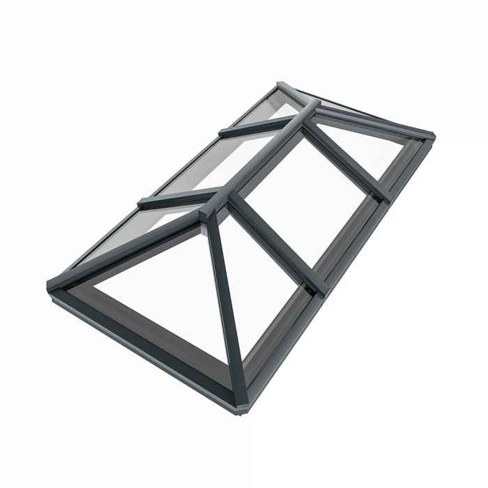 Rainclear roof lantern to suit finished external kerb size 3000 x 2000mm - 7016M Anthracite Grey frame with soft tone neutral double glazed glass