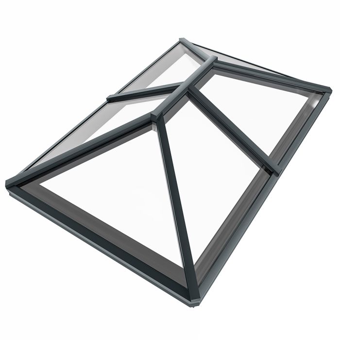 Rainclear roof lantern to suit finished external kerb size 3000 x 2000mm - 9005M Black frame with soft tone neutral double glazed glass