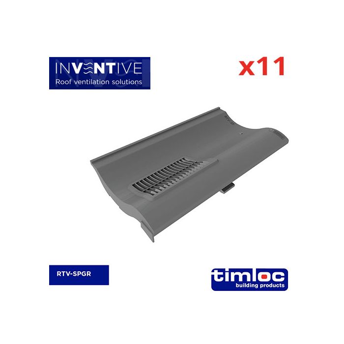 Single Pantile Tile Vent Grey - pack of 11