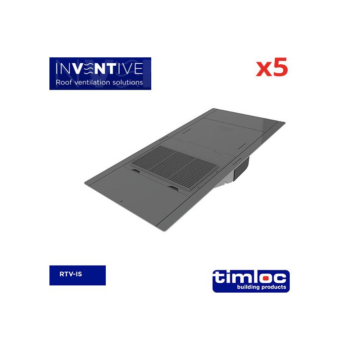 Slate Vent Inline Black - pack of 5