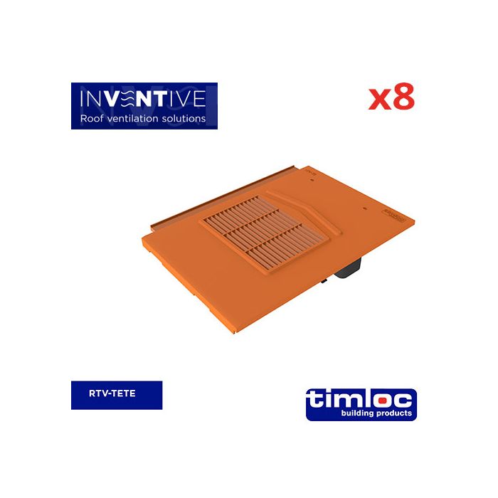 Thin Leading Edge Tile Vent Terracotta - pack of 8