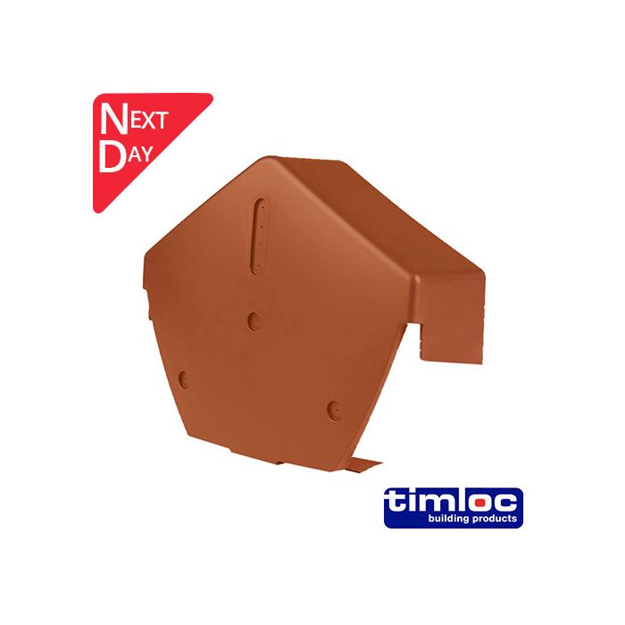 Universal Dry Fix Angled Ridge End Cap - Terracotta 