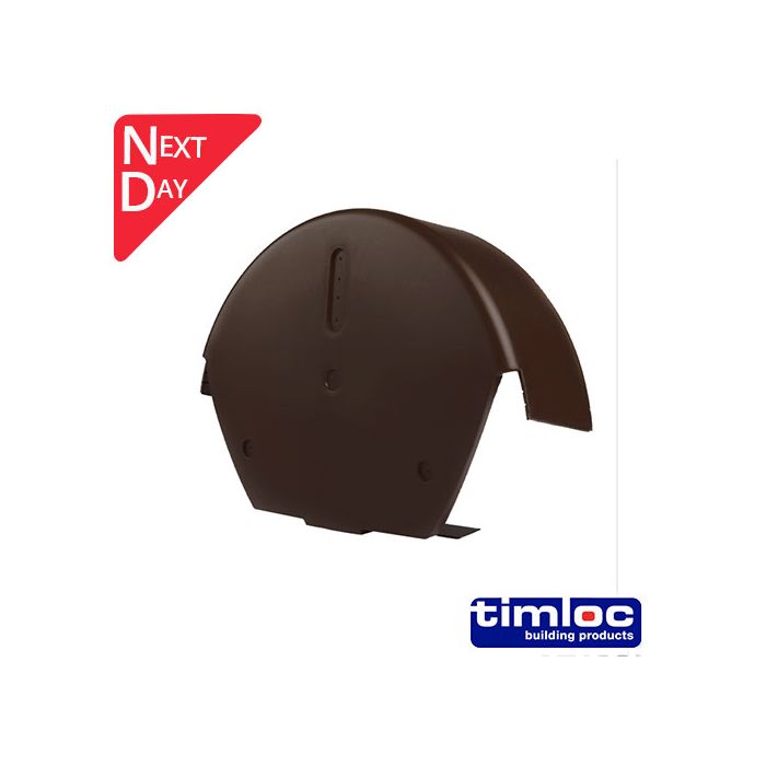 Universal Dry Fix Round Ridge End Cap - Brown 