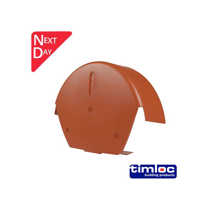 Universal Dry Fix Round Ridge End Cap - Terracotta 