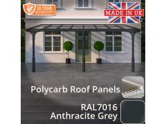 6x3m Heritage Aluminium Veranda - Anthracite Grey - 3 Posts - Opal Polycarbonate Roof Panels