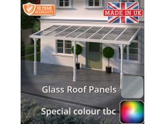 6x3m Heritage Aluminium Veranda - Special Colour -TBC - 3 Posts - Glass Roof Panels