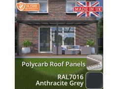 6x3m contemporary Aluminium Veranda - Anthracite Grey - 3 Posts - 6 Opal Polycarbonate Roof Panels