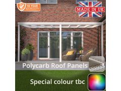 6x3m contemporary Aluminium Veranda - Special Colour -TBC - 3 Posts - 6 Opal Polycarbonate Roof Panels