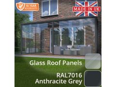 6x3m contemporary Aluminium Garden Room - Anthracite Grey - 3 Posts - 8 Glass Roof-Panels and Sliding doors