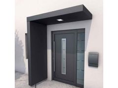 BS200 Aluminium Rect. Canopy 200x90cm with Side Panel plus LED light - Anthracite Grey