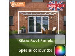 3x3m Contemporary Aluminium Veranda - Special Colour -TBC - 2 Posts - Glass Panels