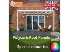 3x3m contemporary Aluminium Veranda - Special Colour -TBC - 2 Posts - 3 Opal Polycarbonate Roof Panels