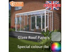3x3m Contemporary Aluminium Garden Room - Special Colour -TBC - 2 Posts - Glass Roof-Panels and Sliding doors