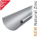 115mm Half Round Natural Zinc Gutter 3m Length