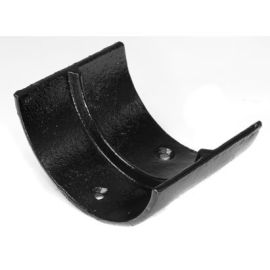 Black Half Round Cast Iron Gutter Union 100mm (4