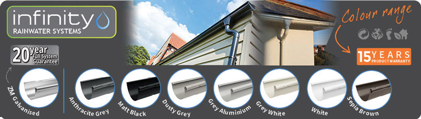 The new improved ZM coated Galv, Anthracite Grey, Black, Dusty Grey, Grey Aluminium, Grey White, White and Sepia Brown