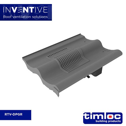 The InVentive Double Pantile Roof Tile Vent from Timloc in Grey